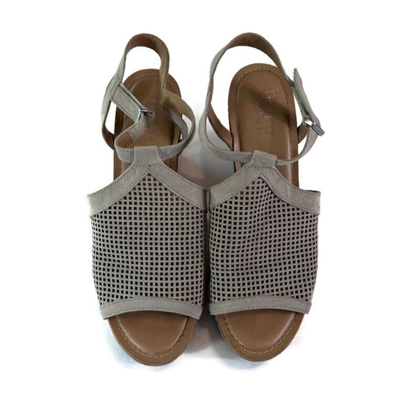 FRANCO SARTO Canyon Perforated Wedge Espadrille Cork Open Toe Sandal Taupe 10M - Picture 13 of 13